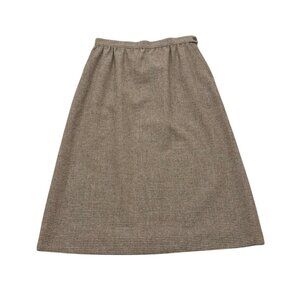 Women’s Vintage Pendleton Wool Skirt Beige Brown Made in USA 1980s